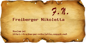 Freiberger Nikoletta névjegykártya